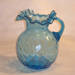 Antique blue pitcher glass art repaired by Michael Bokrosh