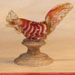 Antique chicken glass art repaired by Michael Bokrosh