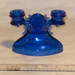 Antique cobalt candleholder glass art repaired by Michael Bokrosh