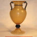 Contemporary glass amber Scavo vase art repaired by Michael Bokrosh