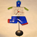 Contemporary glass fused clock man art repaired by Michael Bokrosh