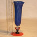 Contemporary glass red blue vase art repaired by Michael Bokrosh