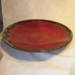 Contemporary glass red platter art repaired by Michael Bokrosh