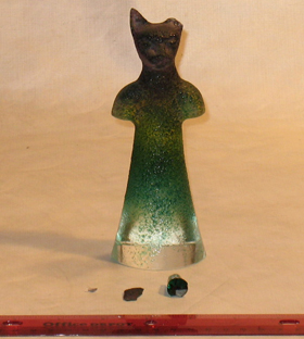 Daum crystal coyote art glass broken