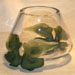 Daum crystal green woman bowl glass art repaired by Michael Bokrosh