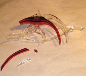 Murano Boro fish glass art broken