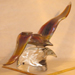 Murano gold-seagull glass art repaired by Michael Bokrosh