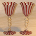 Murano red stripe goblet glass art repaired by Michael Bokrosh