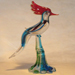 Murano red woodpecker glass art repaired by Michael Bokrosh