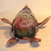 Murano Dino Rosin turtle glass art repaired by Michael Bokrosh