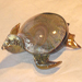 Murano turtle-green glass art repaired by Michael Bokrosh