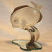 Murano white fish glass art repaired by Michael Bokrosh