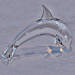 Steuben crystal dolphin glass art repaired by Michael Bokrosh